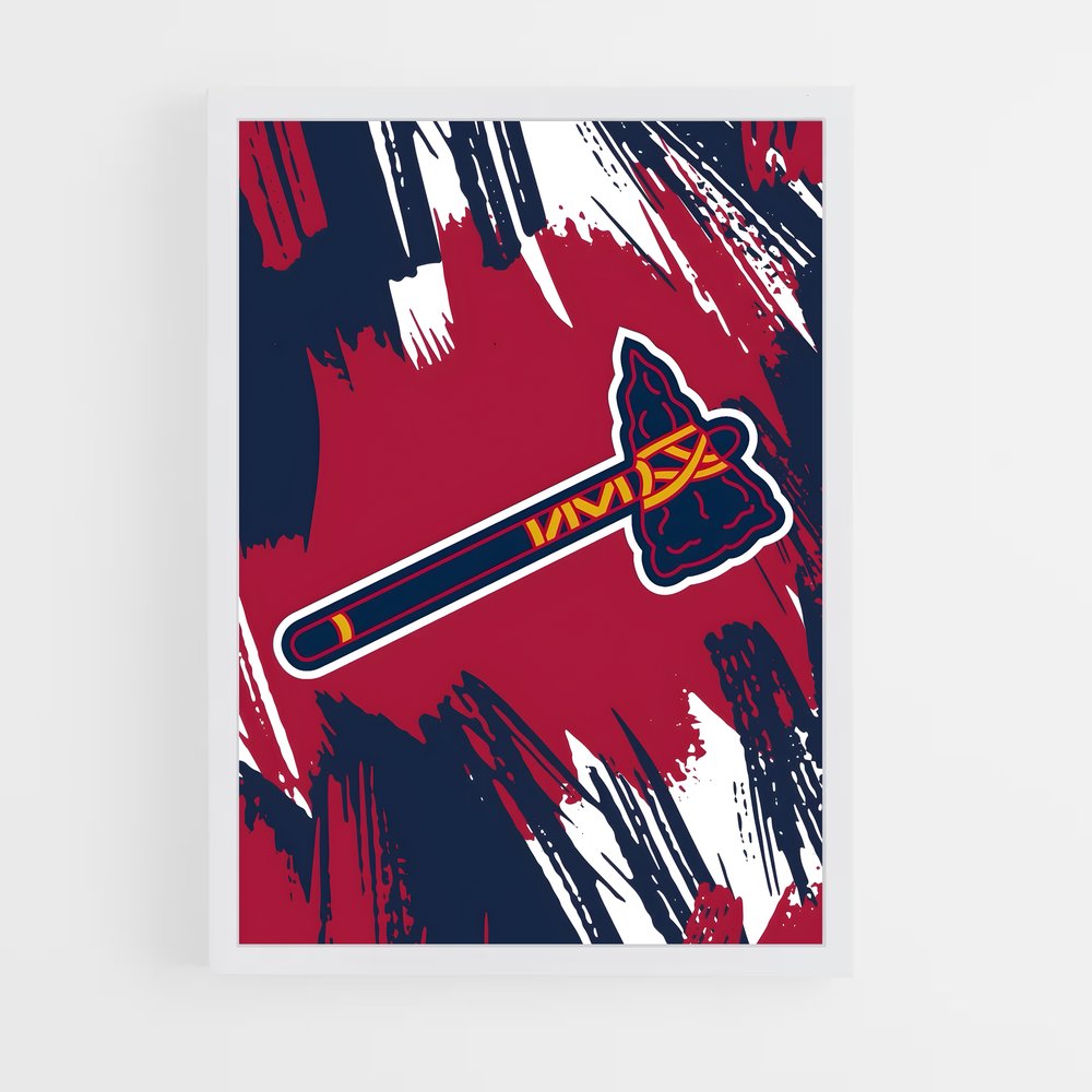 Poster Braves à l'Encre Rouge – affiche Baseball (vue 3)
